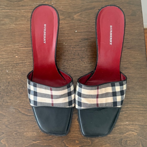 Burberry Shoes - Burberry Black and Red Plaid Mules